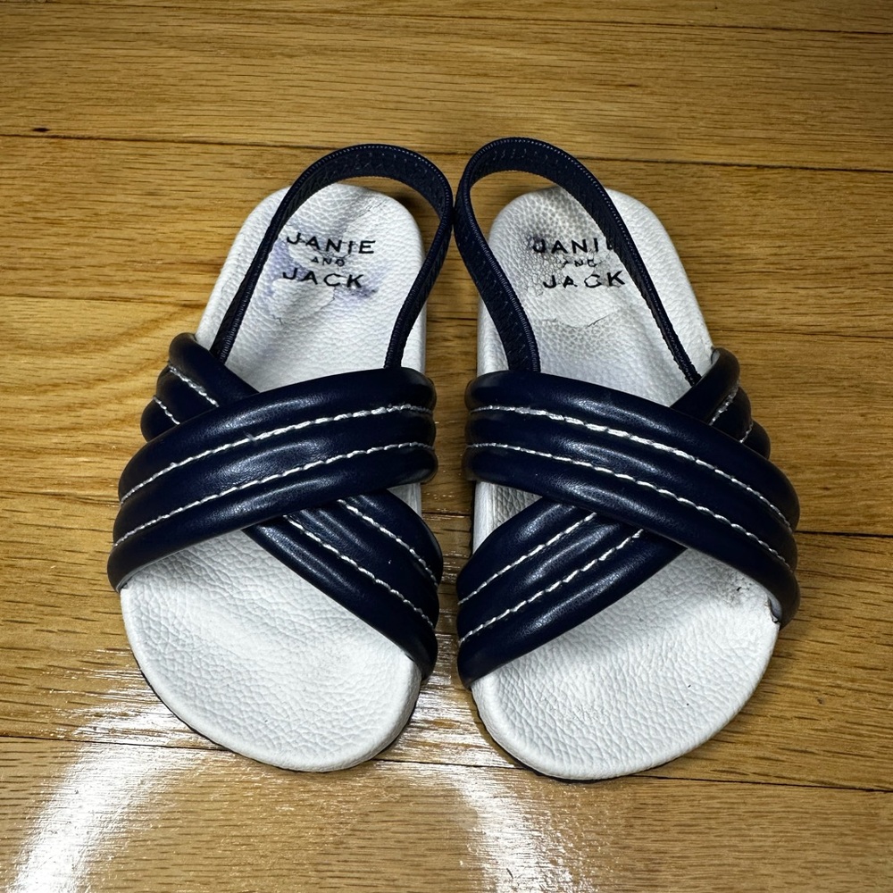 Janie and Jack Dark Blue Kids Sandals
